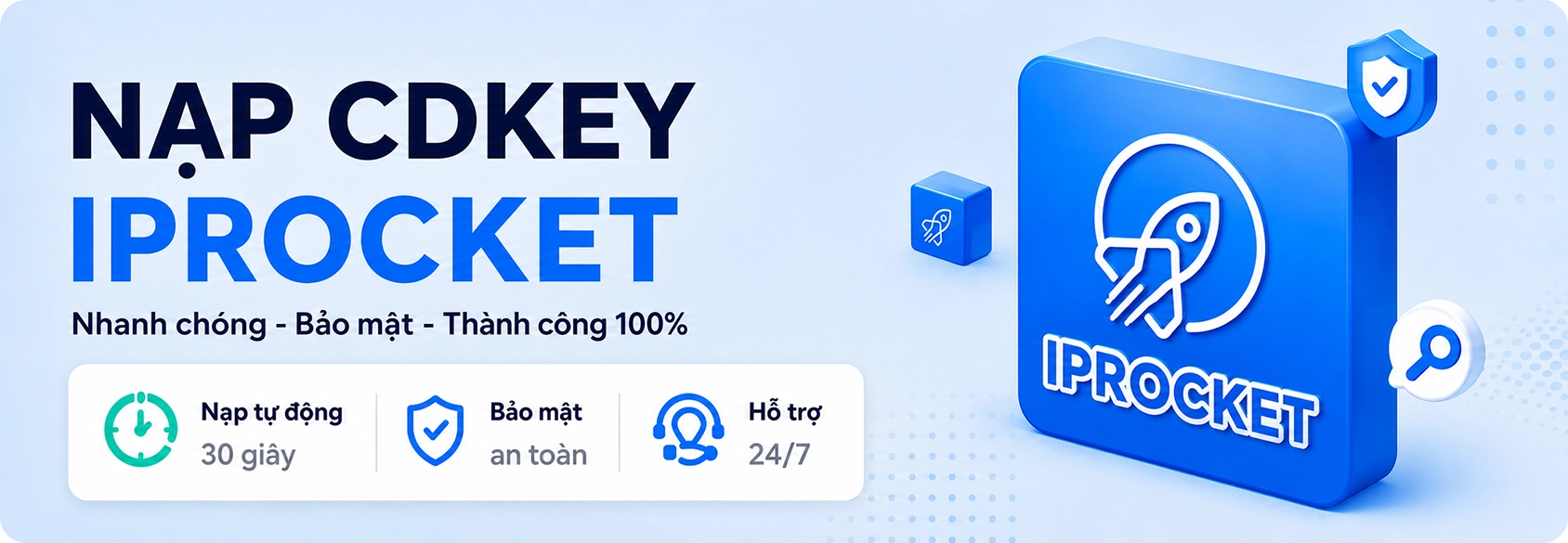 Hướng dẫn nạp iProcket proxy bằng CDkey khi mua tại TradeProxy