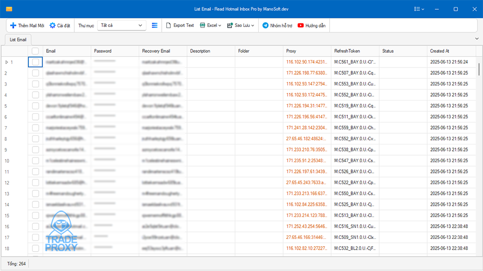Giao diện website Pyproxy